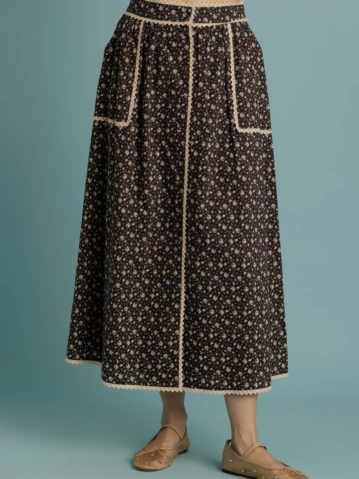 AB2359 - CROCHET TRIM FLORAL SKIRT for wholesale by Aureum