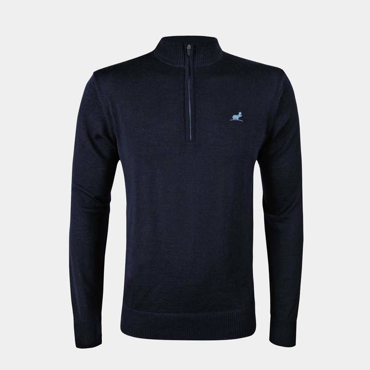 Winston Merino Viertelreißverschluss - Marineblau für den Großhandel von WHAT BUNKERS