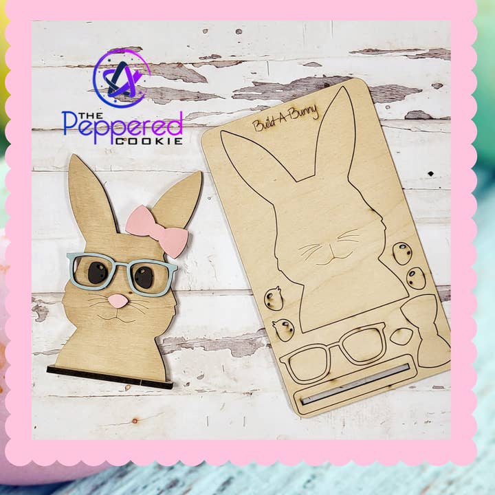 Pop-Out Kit - Build A Bunny UNFINISHED for wholesale by The Peppered Cookie