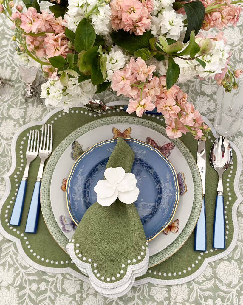 Don Lino - Wholesale Dinner & Cloth Napkin - Wide border green napkin2