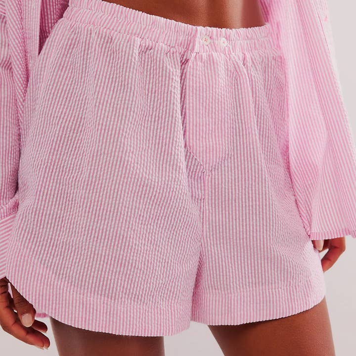 HIDDENBRAND - Wholesale Shorts - Women's - Daily Leisure stripes high waist boxer short11