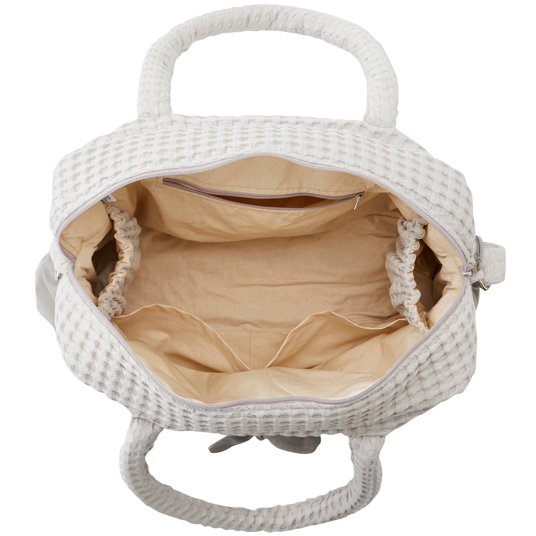 BB&Co – Großhandel Wickeltasche – Baby – Geprägte Wickeltasche aus Baumwolle – Latté8