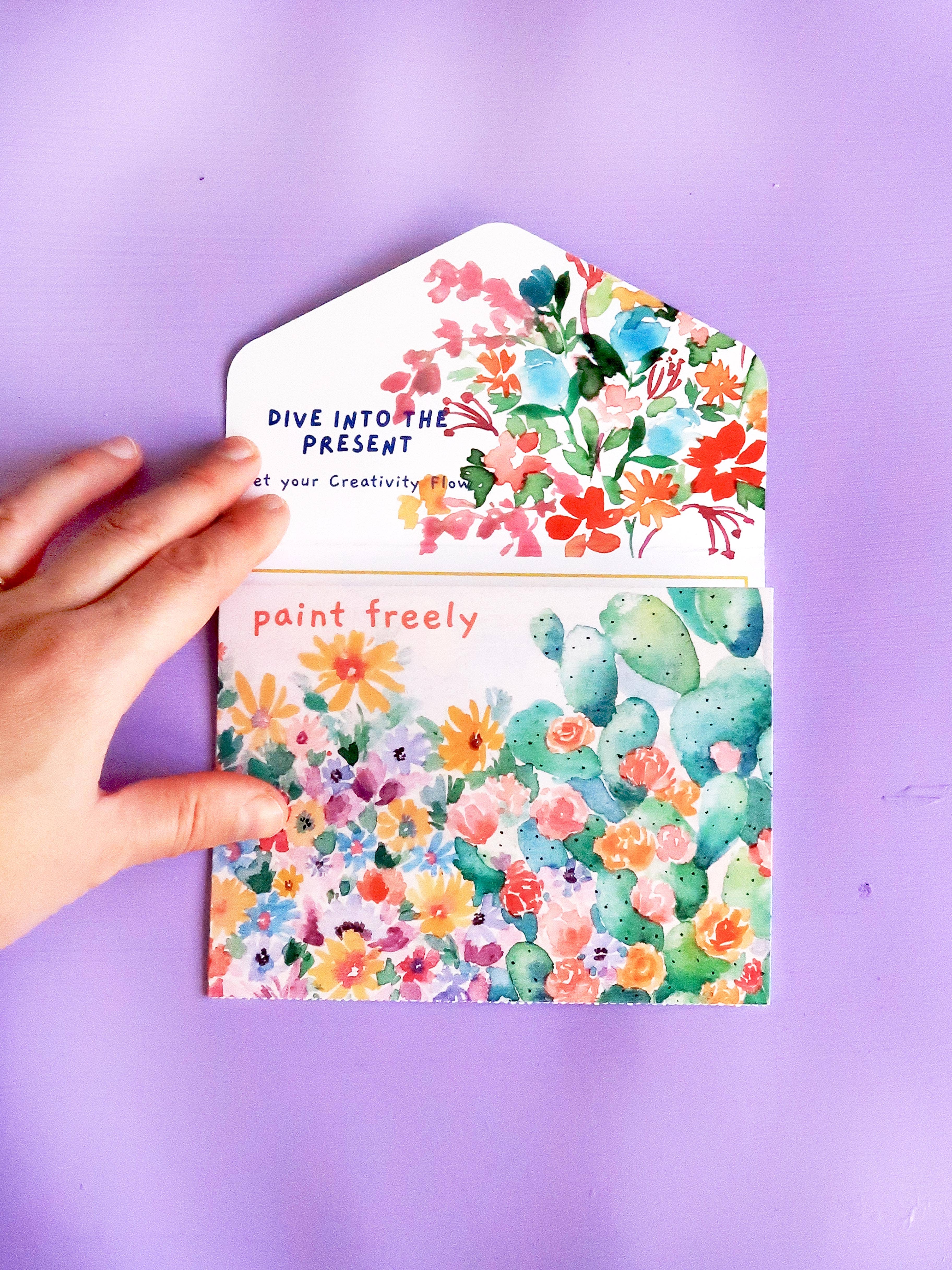 Pink Puddle Studio – wholesale DIY craft kit – Cactus Desert Landscape Watercolor Paint by Number DIY Kit3