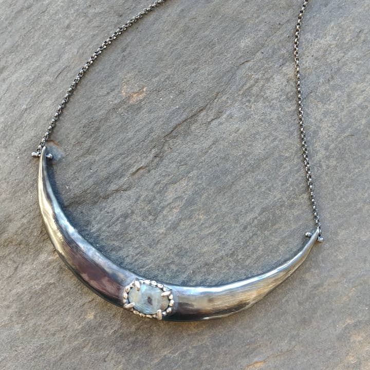 Handmade Crescent Moon Necklace for wholesale by Symbology by Alice Scott
