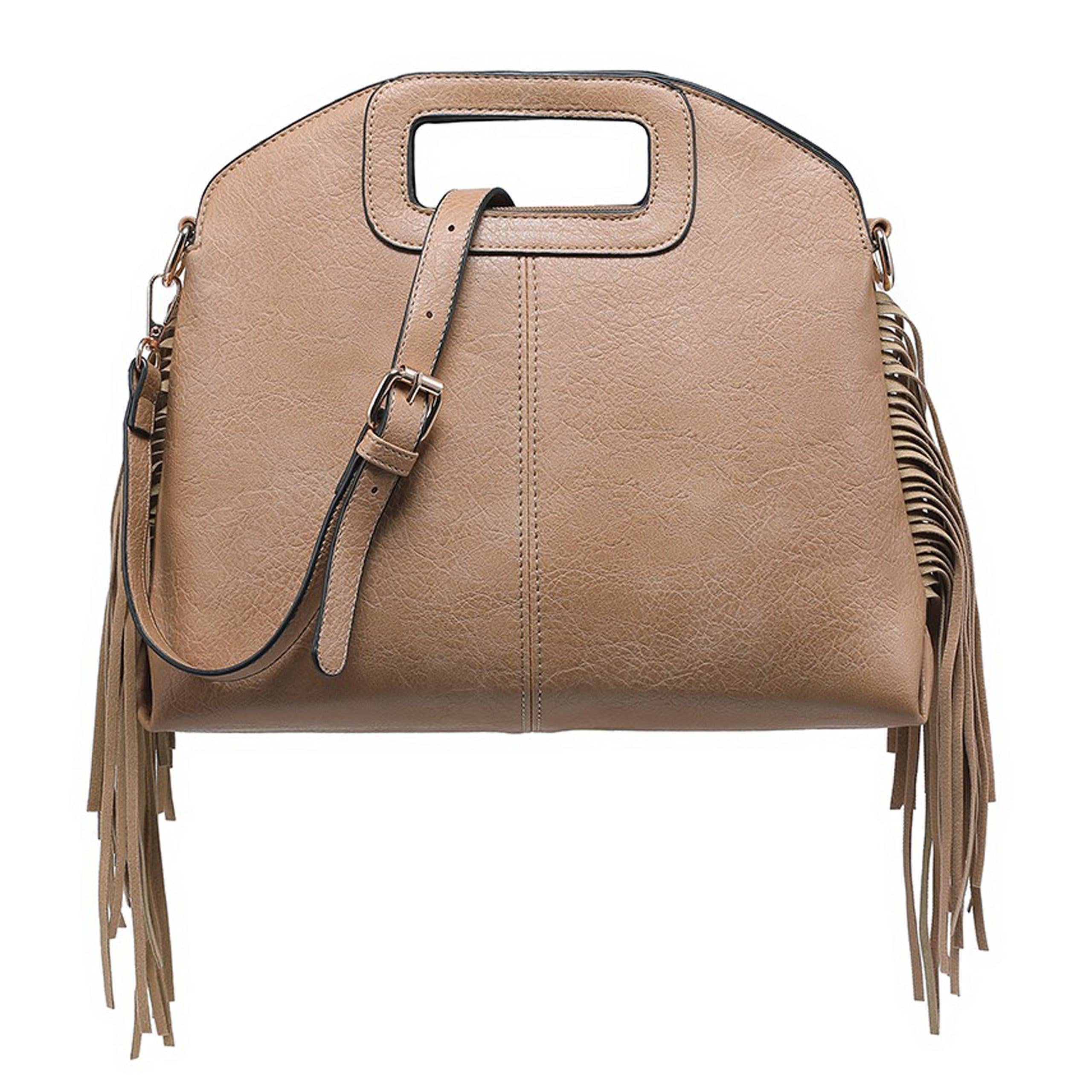 Ellas Trading – wholesale Crossbody bag – Women's – Trendy Crossbody Shoulder Bag Cutout Handle Fringe Tassel6