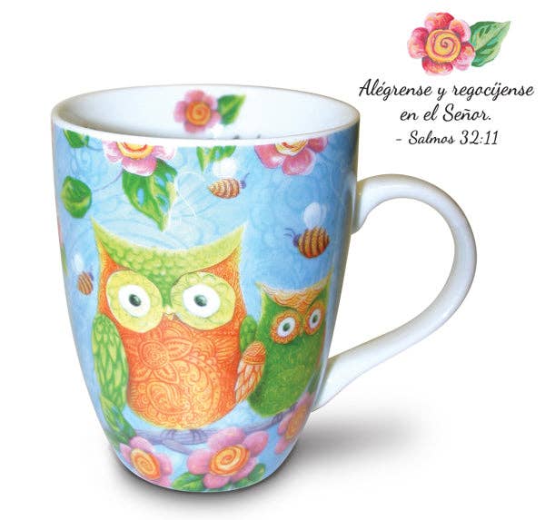 Mad Style - Wholesale Coffee Mug - Spanish: Ceramic Mug- Patterned Owls, Psalm