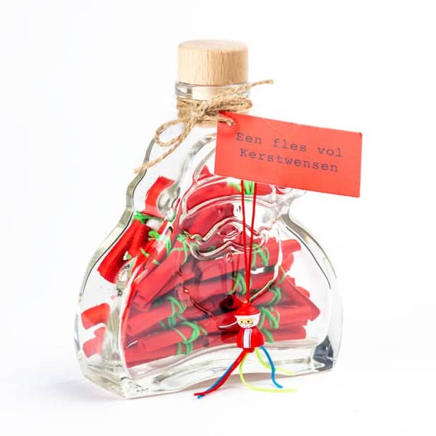 Bottle full of Christmas wishes Santa Claus for wholesale by Sidedish Cards