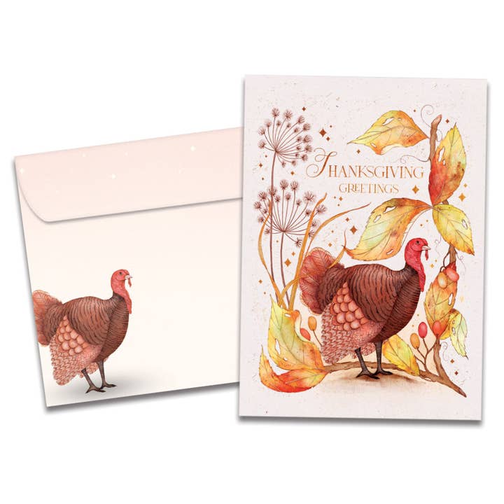 Turkey Greetings Thanksgiving SKU 22521 for wholesale by Tree-Free Greetings