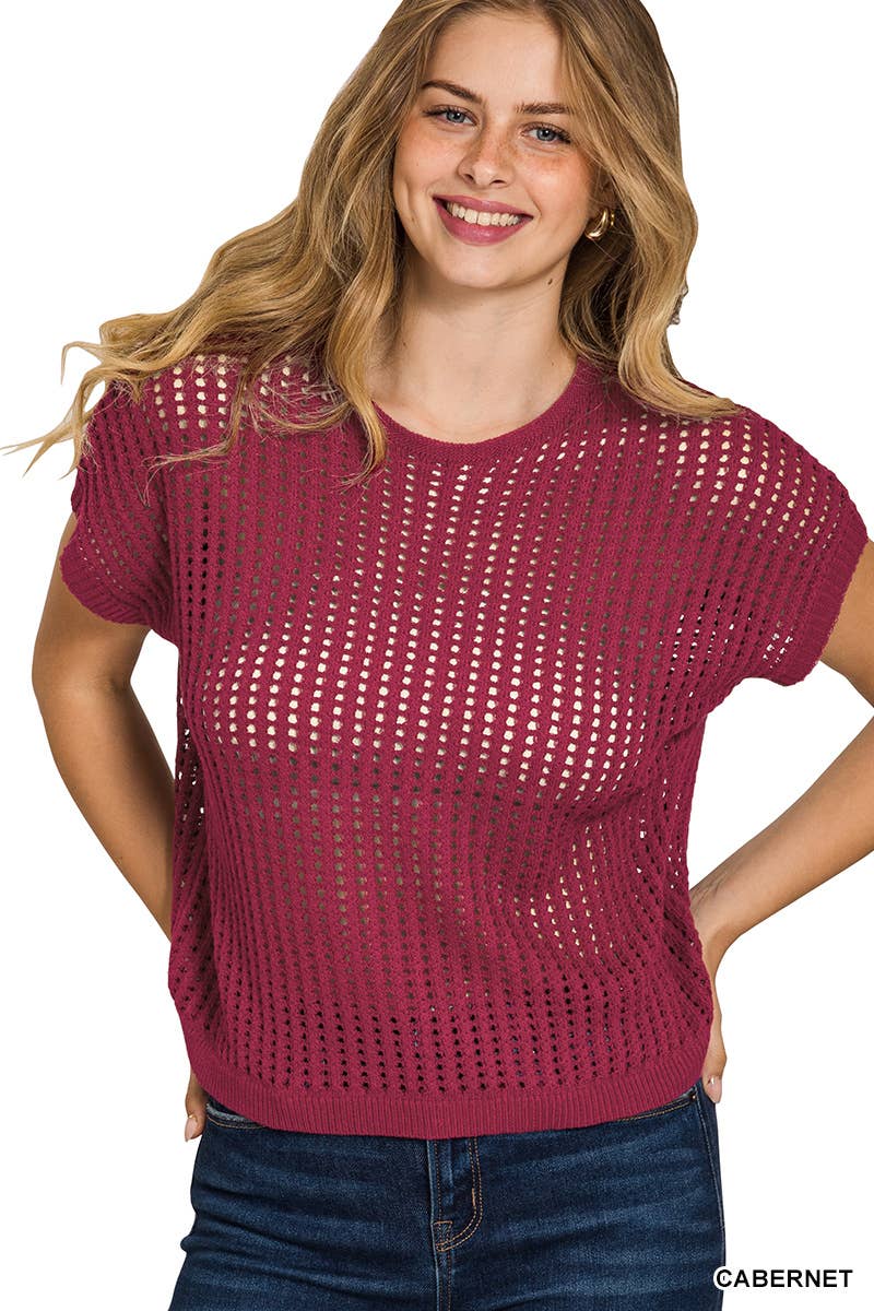 Vanilla Monkey – Engroshandel Pullover - Dame – Viskose hæklet strik gennemsigtig hul sweater9