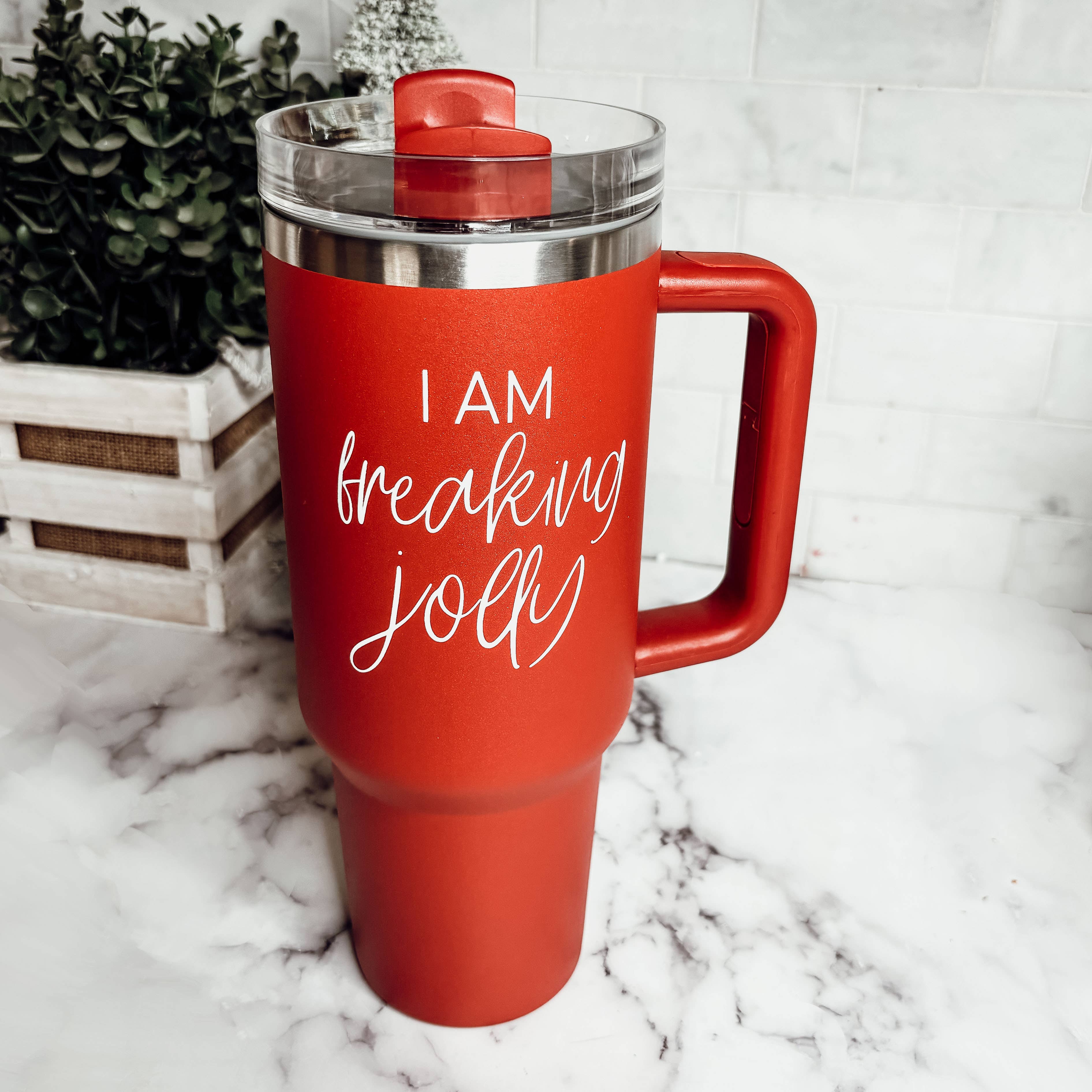 Gia Roma - Wholesale Insulated Mug/Tumbler - Funny Christmas Coffee Mugs, Red Holiday Tumblers With Straw52