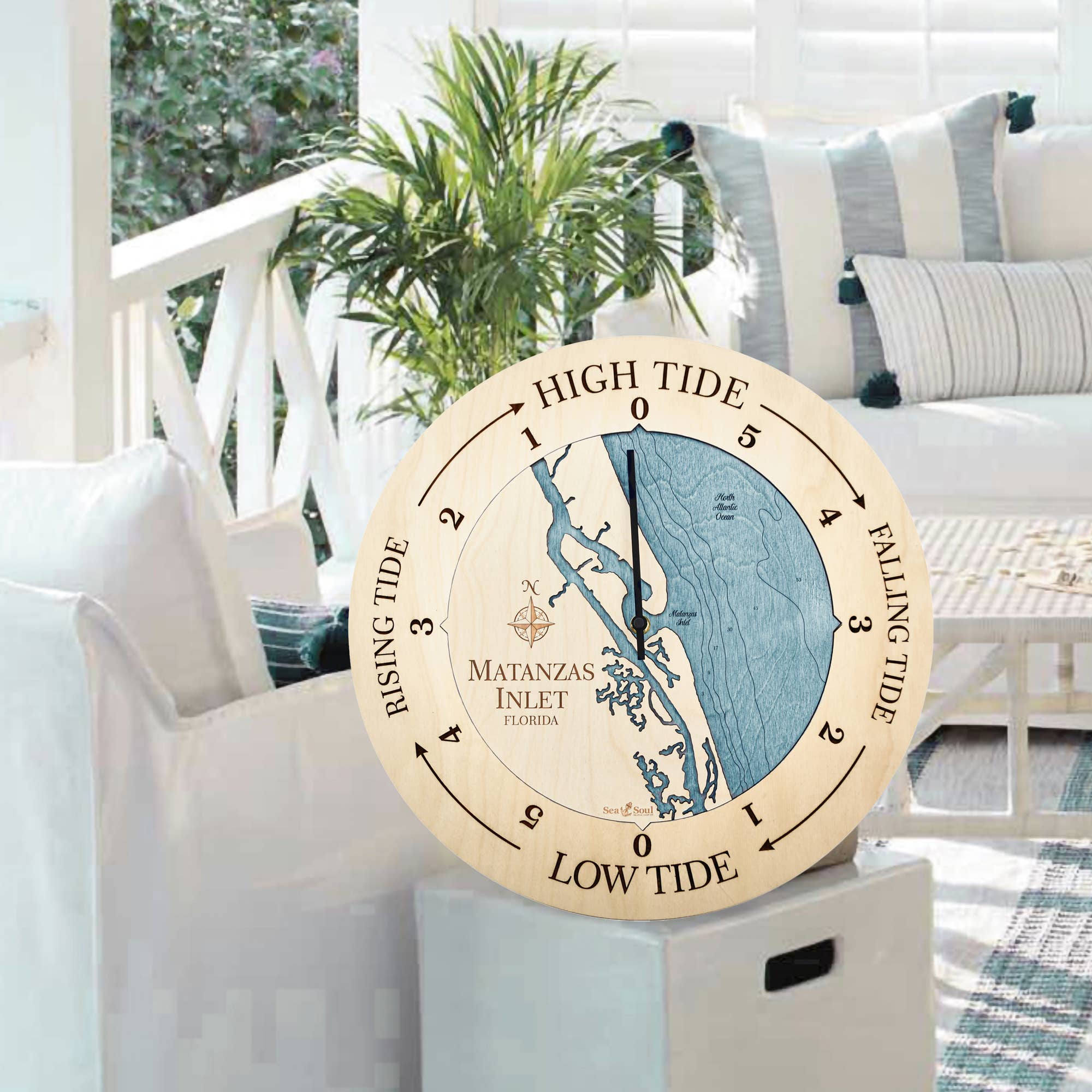 Sea & Soul Nautical Chart Art - Wholesale Wall Clock - Florida East Coast Nautical Chart Tide Clock-Many Locations109