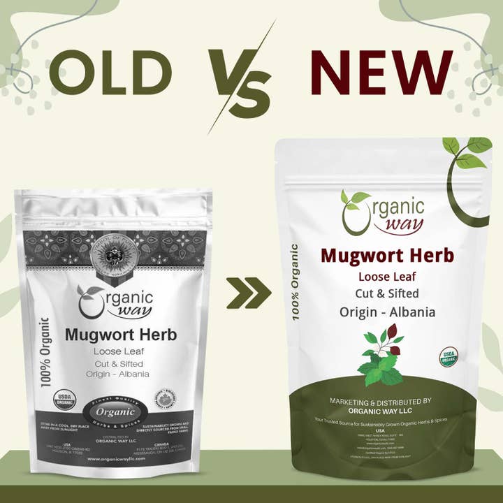 Organic Way LLC - Vente Herbes aromatiques - Feuilles coupées et tamisées d'Armoise en vrac (Artemisia vulgaris) | Certifié casher et USDA | Végan, sans OGM et sans gluten | Origine Albanie1