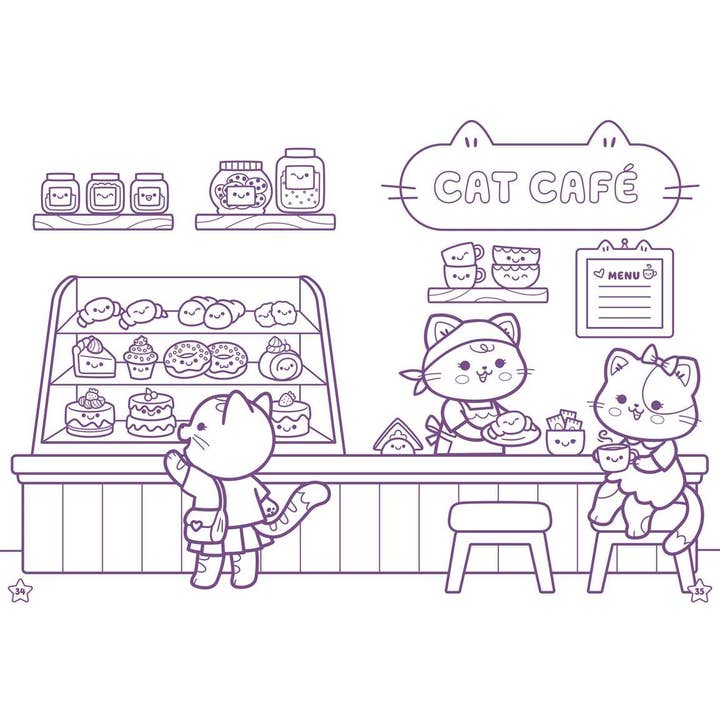 Simon & Schuster - Wholesale Coloring & Activity Book - Kids & Baby - Kawaii Cuties: Coloring Book with Rainbow Pencil by Delaney Foerster4