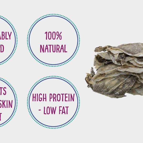 Hungry Paws - Wholesale Pet Treats - Dog - Fish Skins - Single Ingredient Cod Fish Skin 4-oz