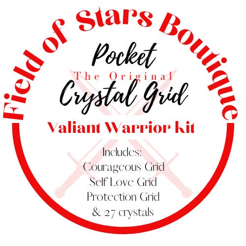 The Original Pocket Crystal Grid Kit - Valiant Warrior for wholesale by The Original Pocket Crystal Grid Kits