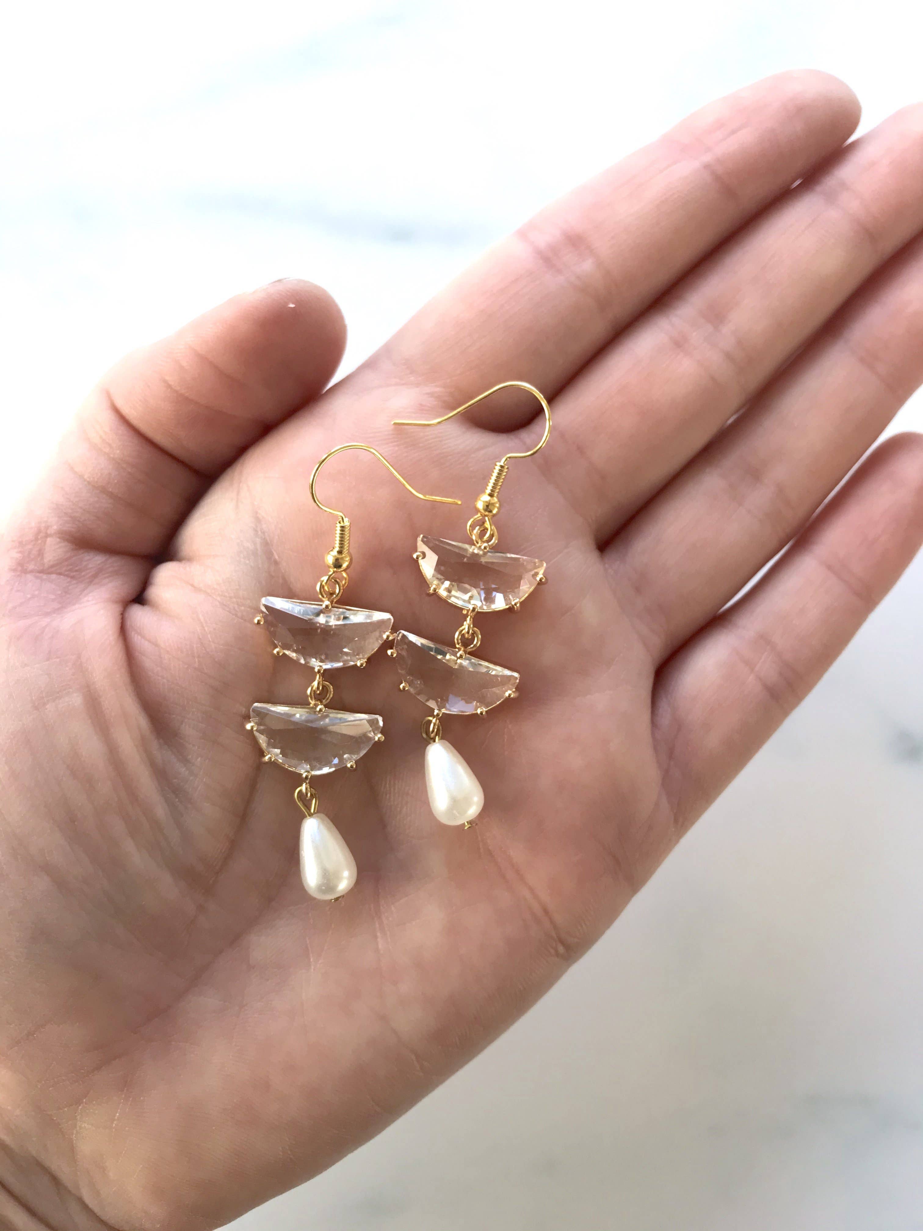 XTRA by Stacey - Wholesale Dangle Earrings - The Shannon Earring - Pearl4
