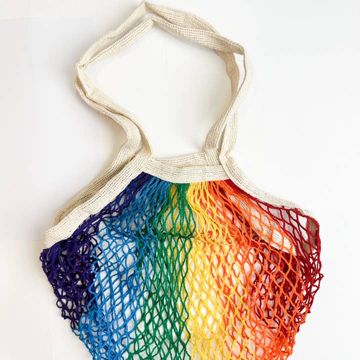 Smile Boutiques - Wholesale Grocery/Shopping Bag - Reusable Organic Cotton Mesh Bag (Long Handle)4