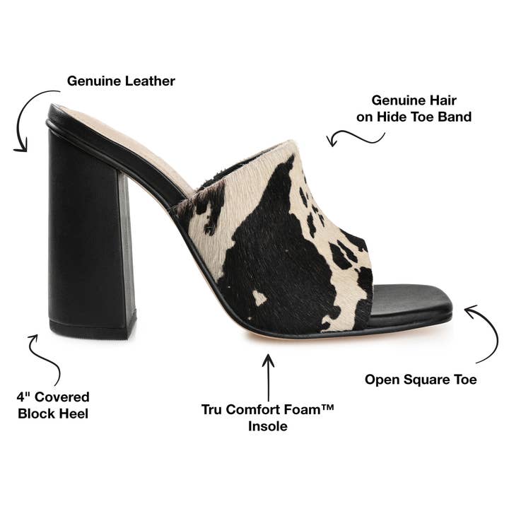 Journee - Wholesale High Heels - Women's - Deena Block Heeled Mules In Leather2