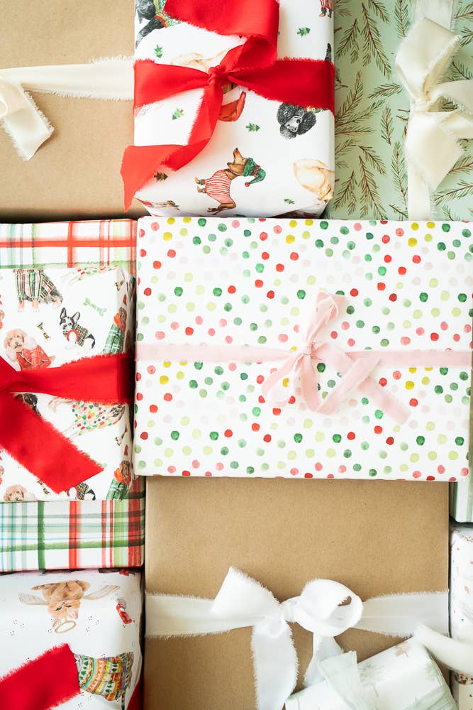 Lana's Shop – Großhandel Geschenkpapier in Bögen – Weihnachtsferien Hunde Geschenkpapier Einzelbogen5