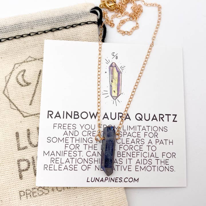 Colar de quartzo arco-íris todos os dias por atacado de Luna Pines
