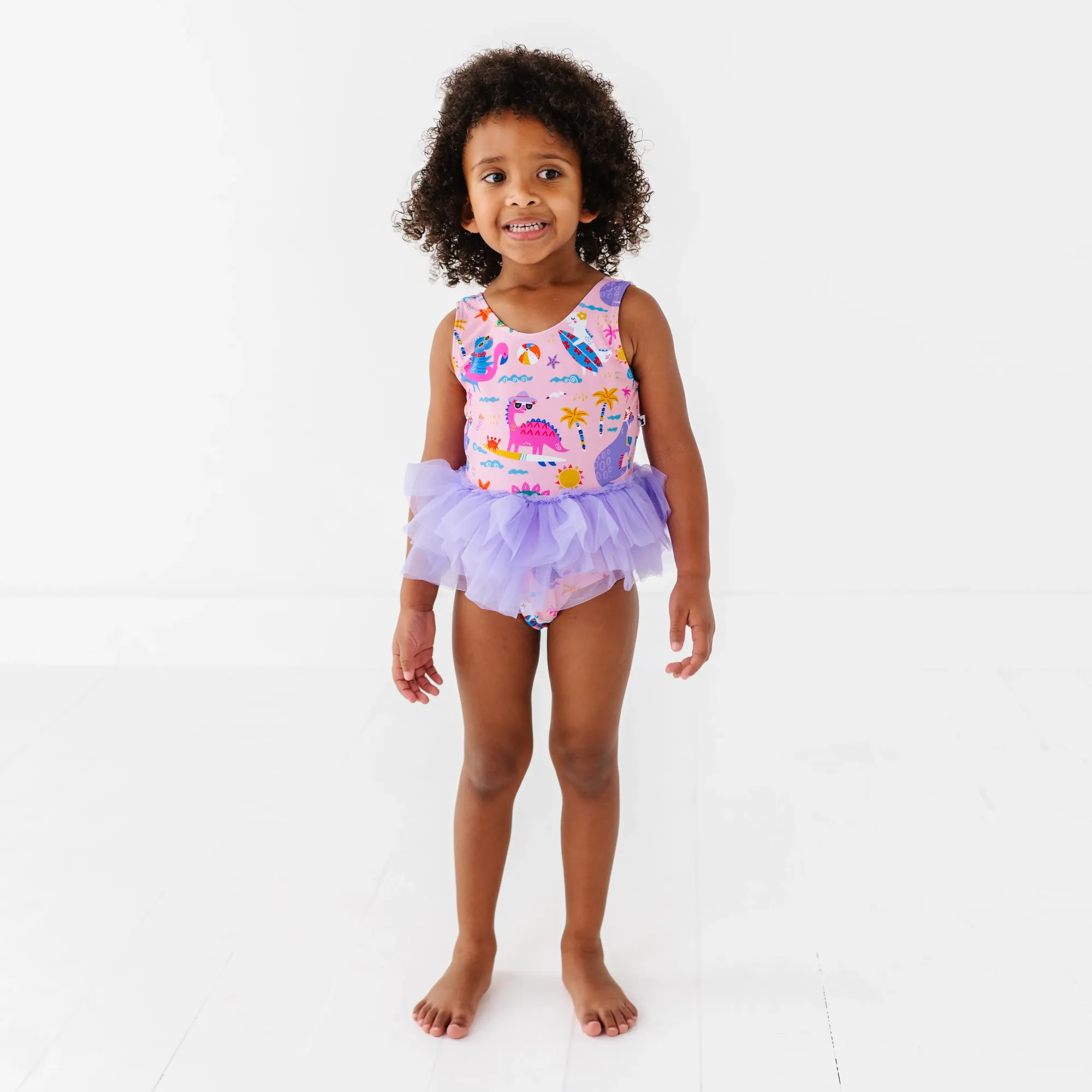 Kiki + Lulu - Wholesale One Piece Swimsuit - Kids - Pink Dino Girls Swimsuit With Tutu12