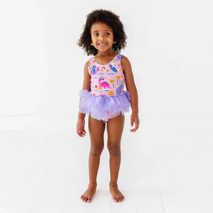 Kiki + Lulu - Wholesale One Piece Swimsuit - Kids - Pink Dino Girls Swimsuit With Tutu12