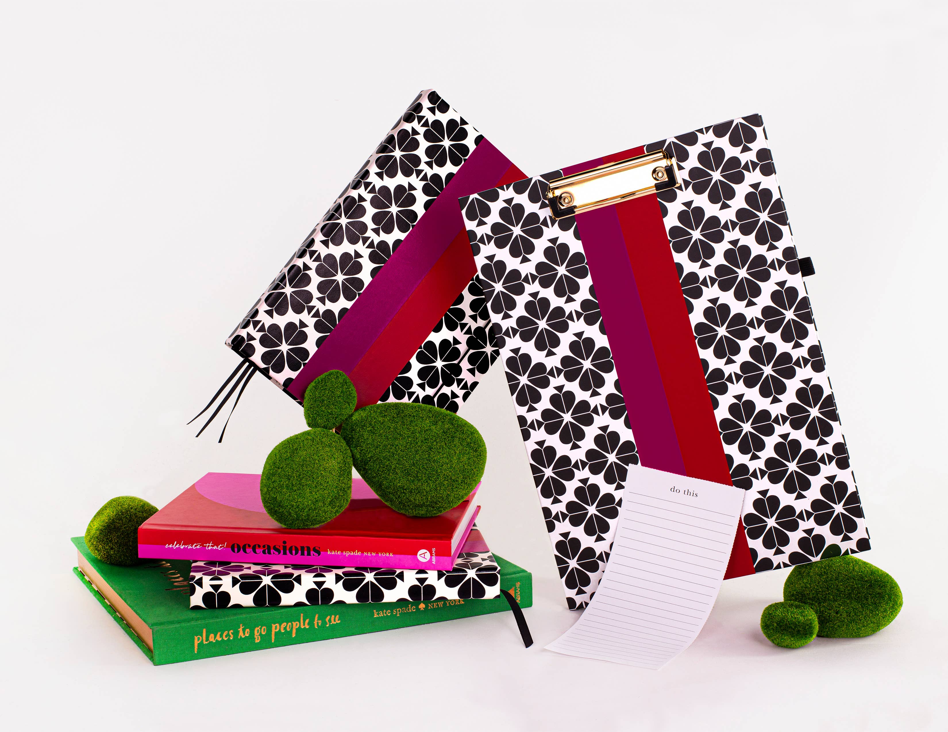 Kate Spade New York by Lifeguard Press - Wholesale Clipboard - Clipboard Folio, Black Spade Flower1