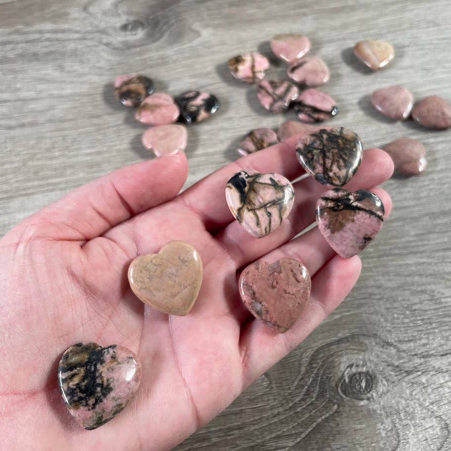 Keystone Crystals - Wholesale Spiritual Stone/Crystal - Gemstone Flat Heart Carvings 1-Inch  – Bulk Crystal Hearts27