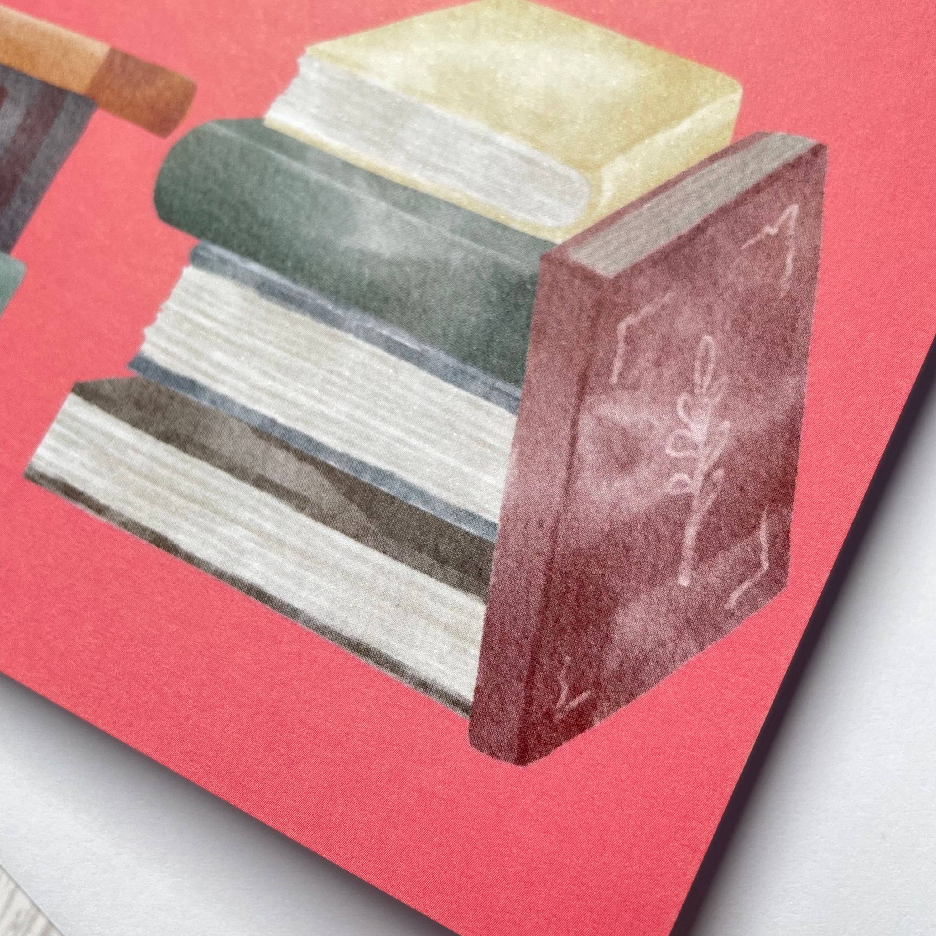 And Hope Designs - Cards, Stickers & Stationery - Wholesale Birthday Card - Stacks of birthday love card, book reading lover card4