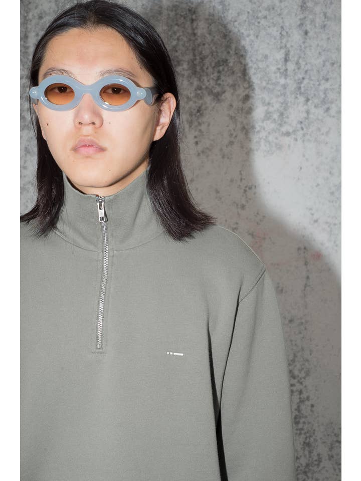 wetheknot - Wholesale Sweatshirt - Unisex - Half-zip sweatshirt (grey) — Organic cotton5