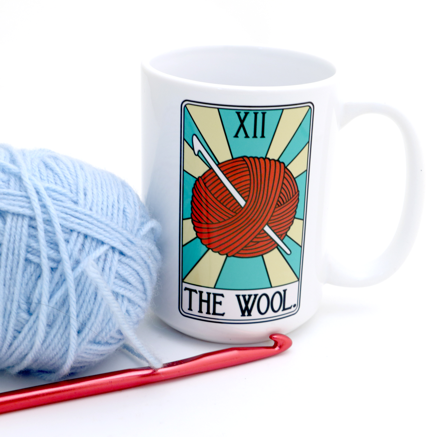Lenny Mud - Wholesale Coffee mug - The Wool Tarot Card 15oz Crochet Mug2