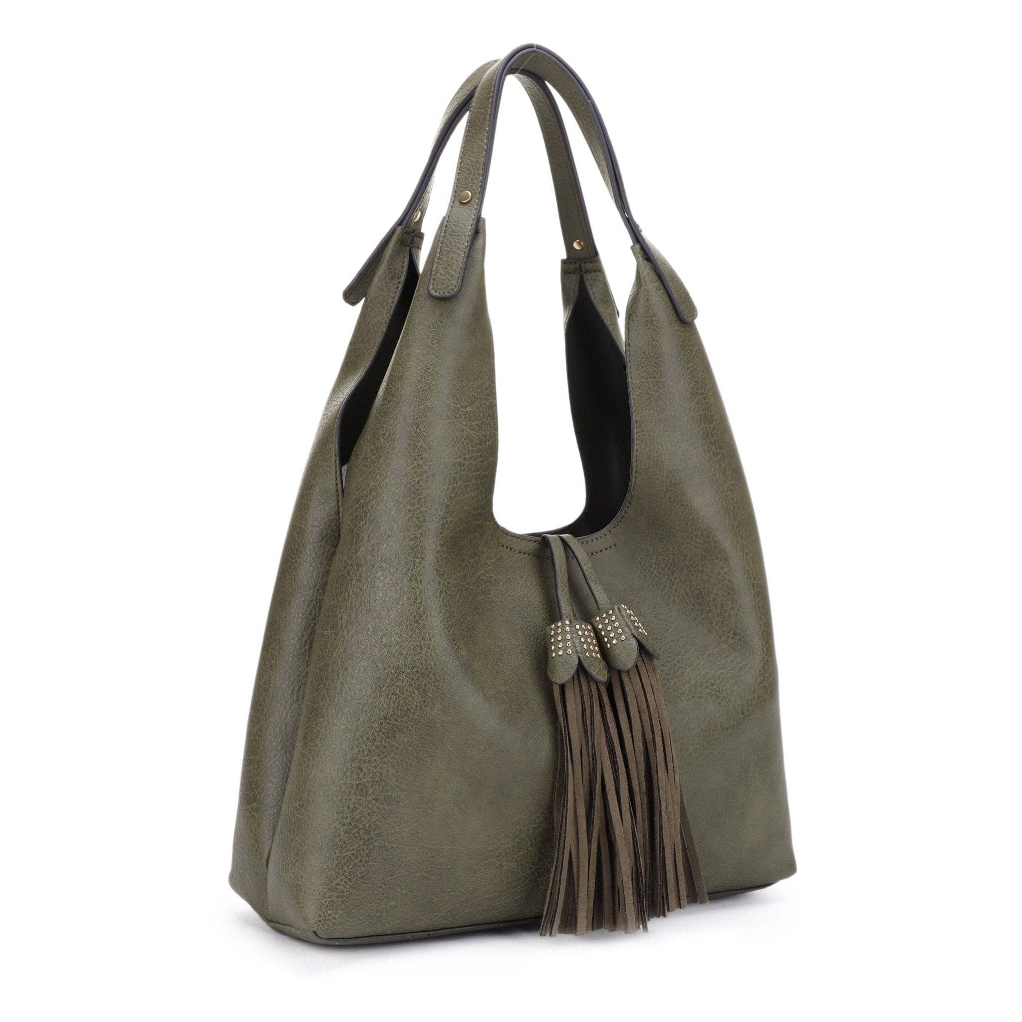 MiMi Wholesale - Wholesale Shoulder Bag - Women's - EE85228 Kai Three compartments Hobo with Tassel2