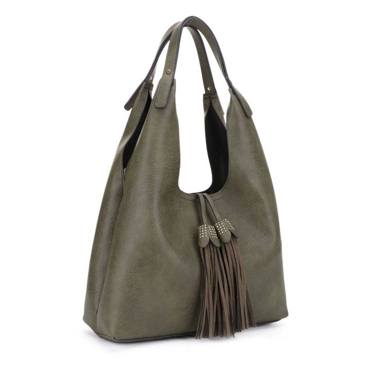 MiMi Wholesale - Wholesale Shoulder Bag - Women's - EE85228 Kai Three compartments Hobo with Tassel2