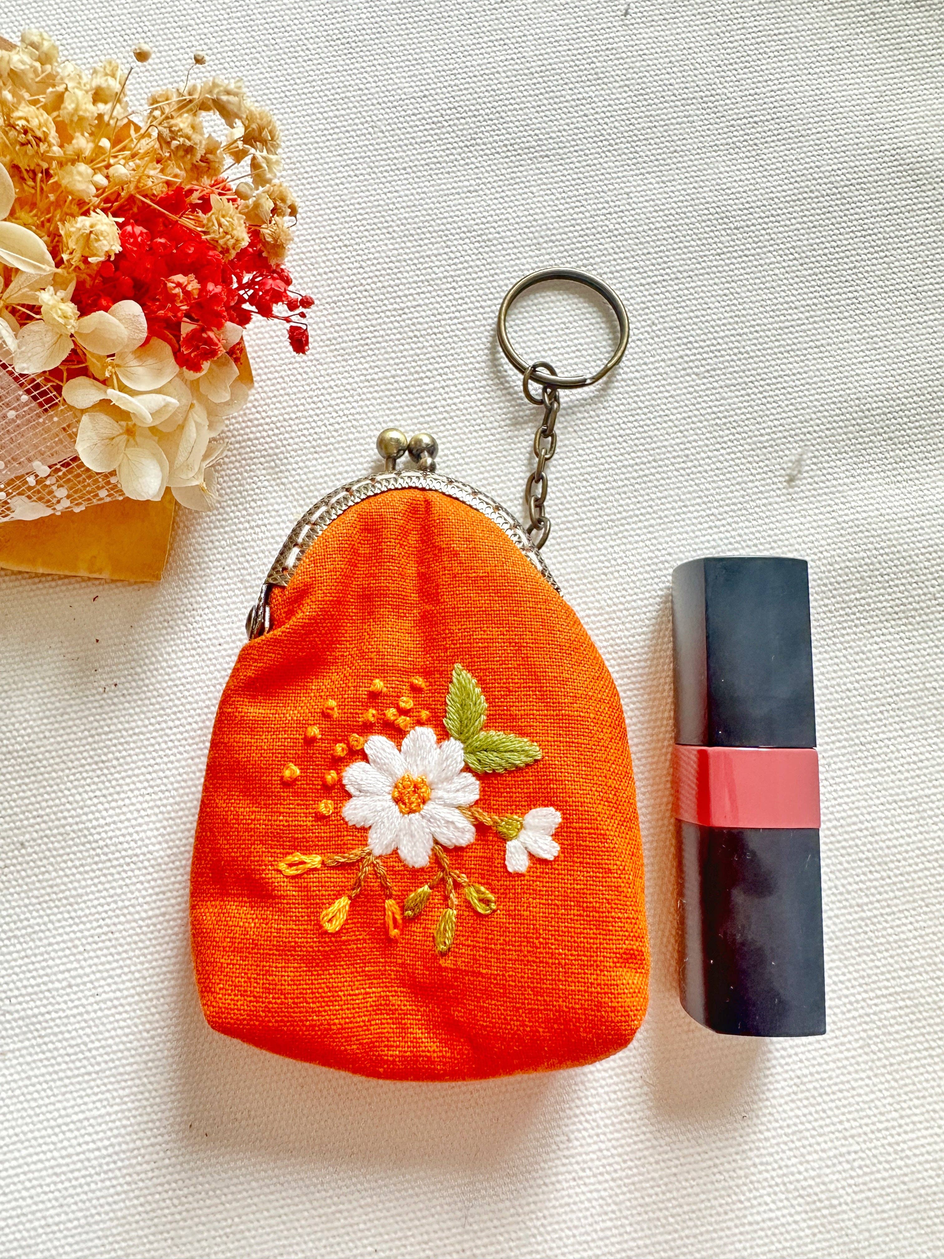 Quince Fables - Wholesale Keychain - Women's - Floral Embroidered Keychain Pouch 🪡3