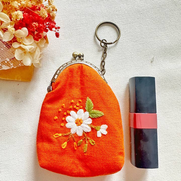 Quince Fables - Vente Porte-clés – femme - Pochette Porte-clés Brodée à Fleurs 🪡3