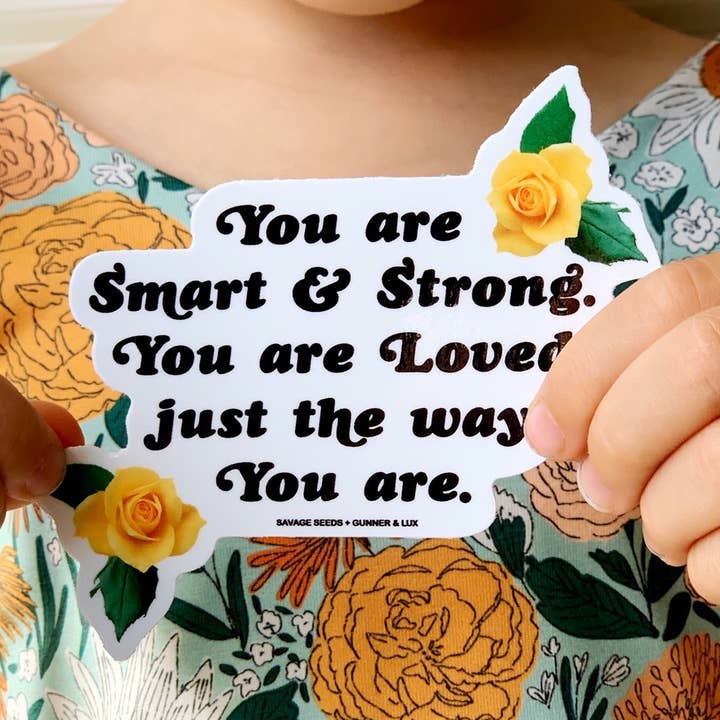 LOVED JUST THE WAY YOU ARE - DIE CUT VINYL STICKERS for wholesale by Savage Seeds