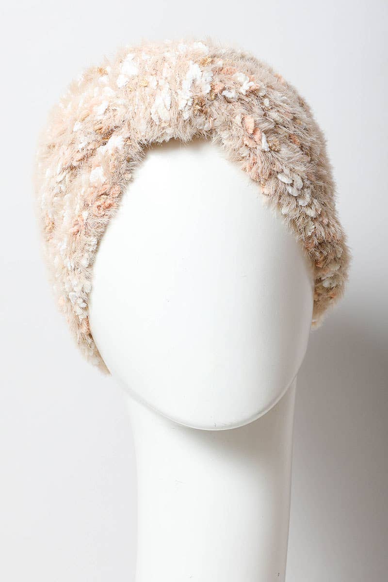 Leto Wholesale Headwraps - Order Fuzzy Pastel Yarn Knit Headwrap