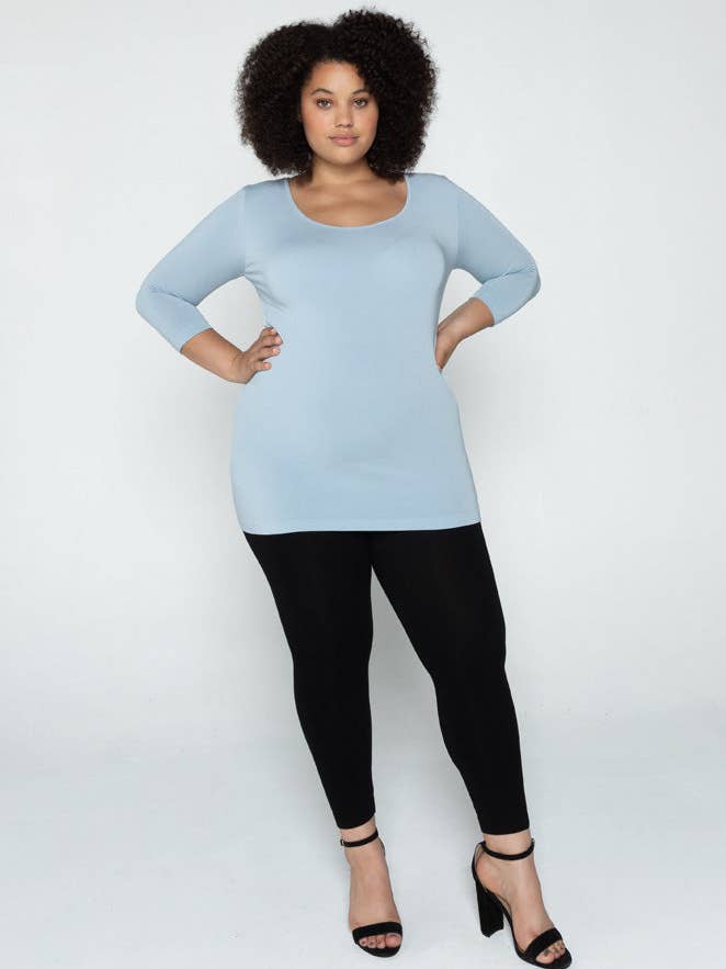 Plus Bamboo High Waisted 3/4 Legging- CEBPLY1005 for wholesale by C'est Moi Clothing Co