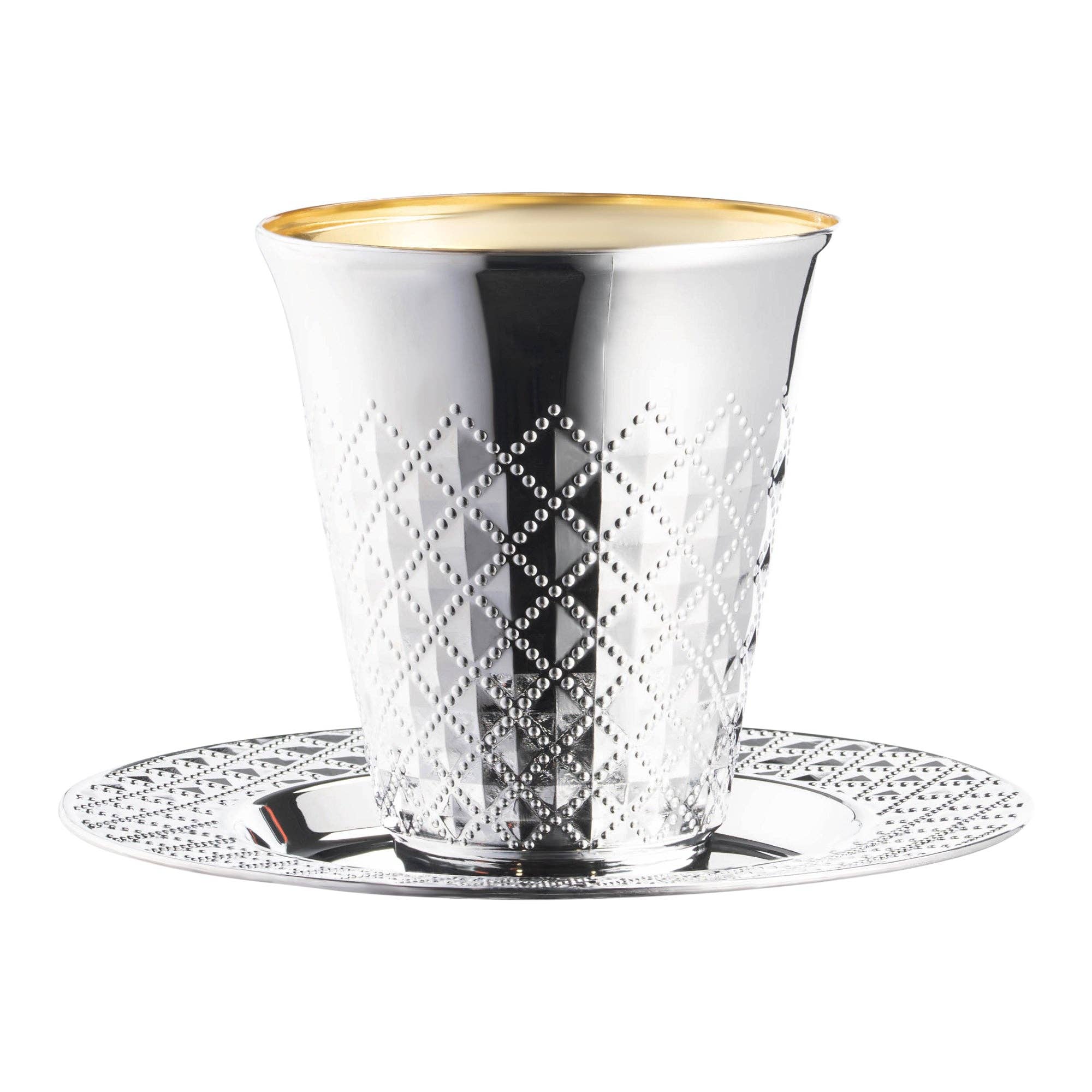 Smarty had a Party - Wholesale Disposable Cup - Silver Plastic Saucers & Kiddush Cup Set - 120 Guests0