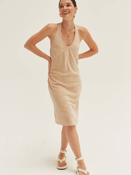 CD7670 - Jameson Halter-neck Terry Dress for wholesale by Crescent