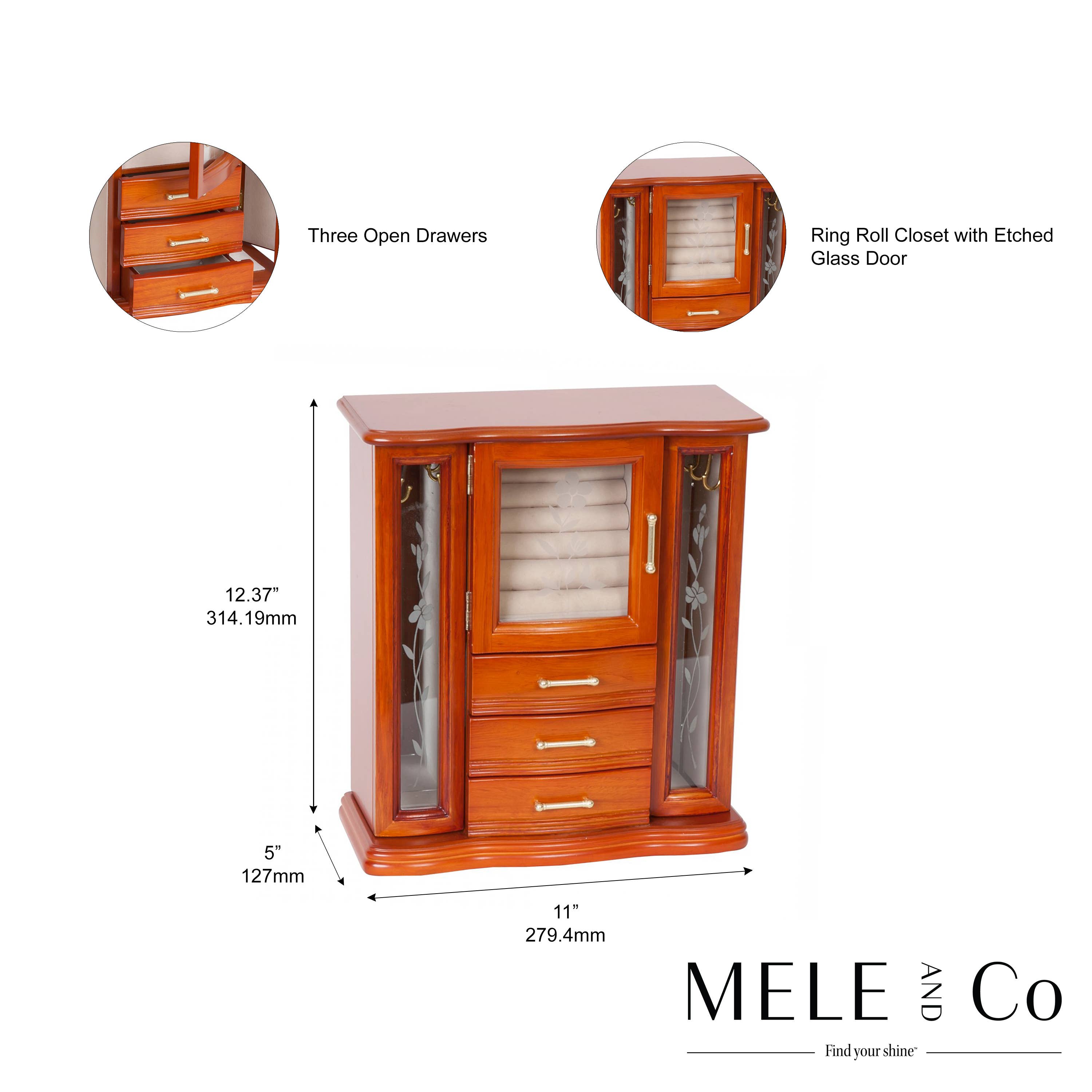 Mele and Co - Wholesale Jewelry Box/Organizer - Mele and Co Richmond Wooden Jewelry Box4