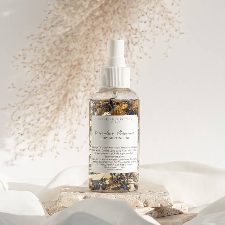 Aceite corporal en spray con feromonas masculinas de 4 oz para venta al por mayor de Naive Necessities