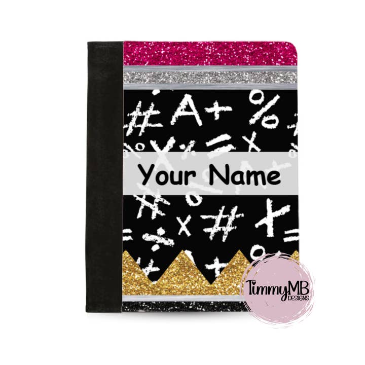 Glitterpotlood: Wiskunde - Aangepast Notitieblok Portfolio voor wholesale door TimmyMB Designs