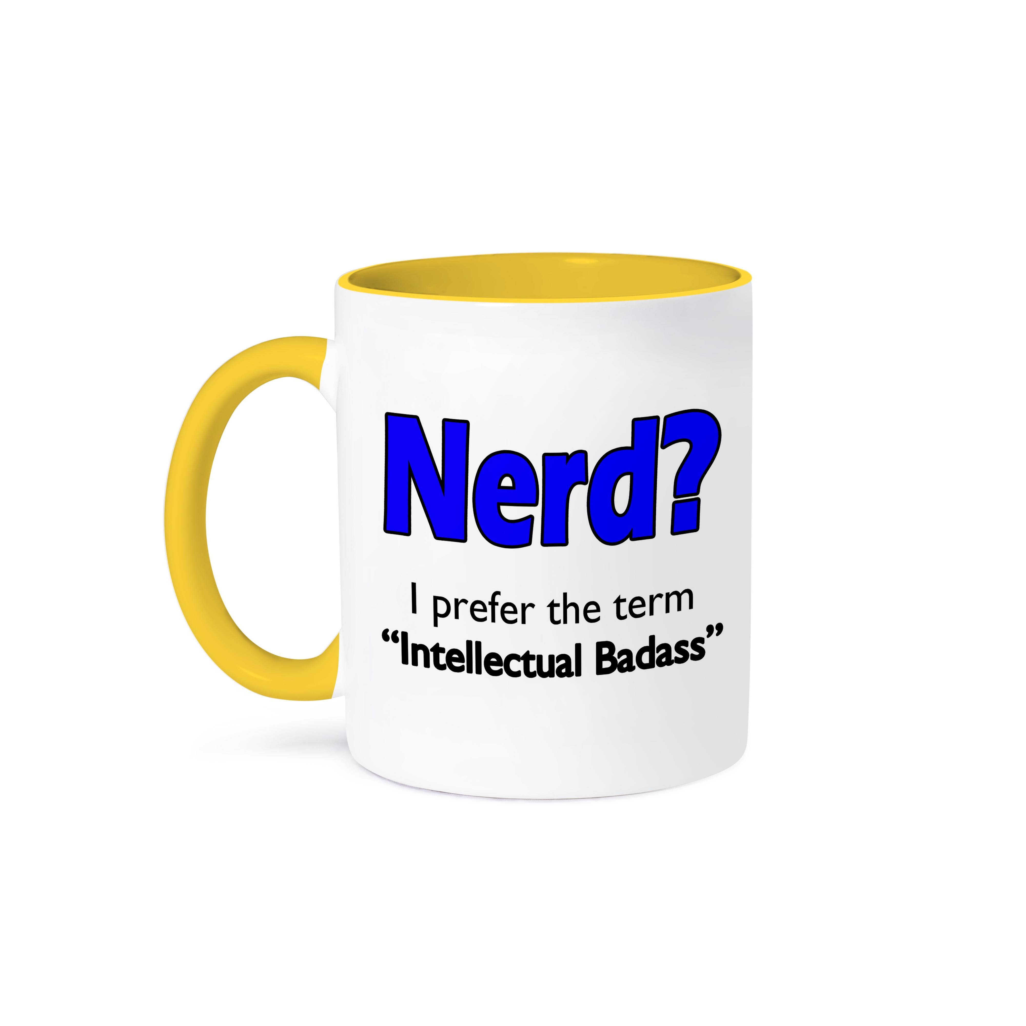 3dRose - Wholesale Coffee Mug - 3dRose, Nerd. Intellectual Badass. Blue., Mug0