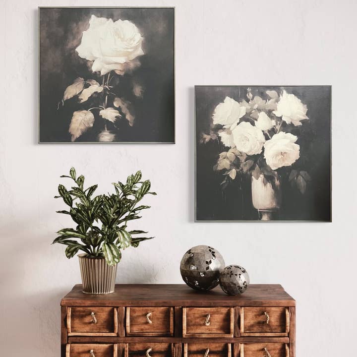 Brayden and Brooks - Wholesale Art Print - 24x24 Hairline Frame - Vintage Roses