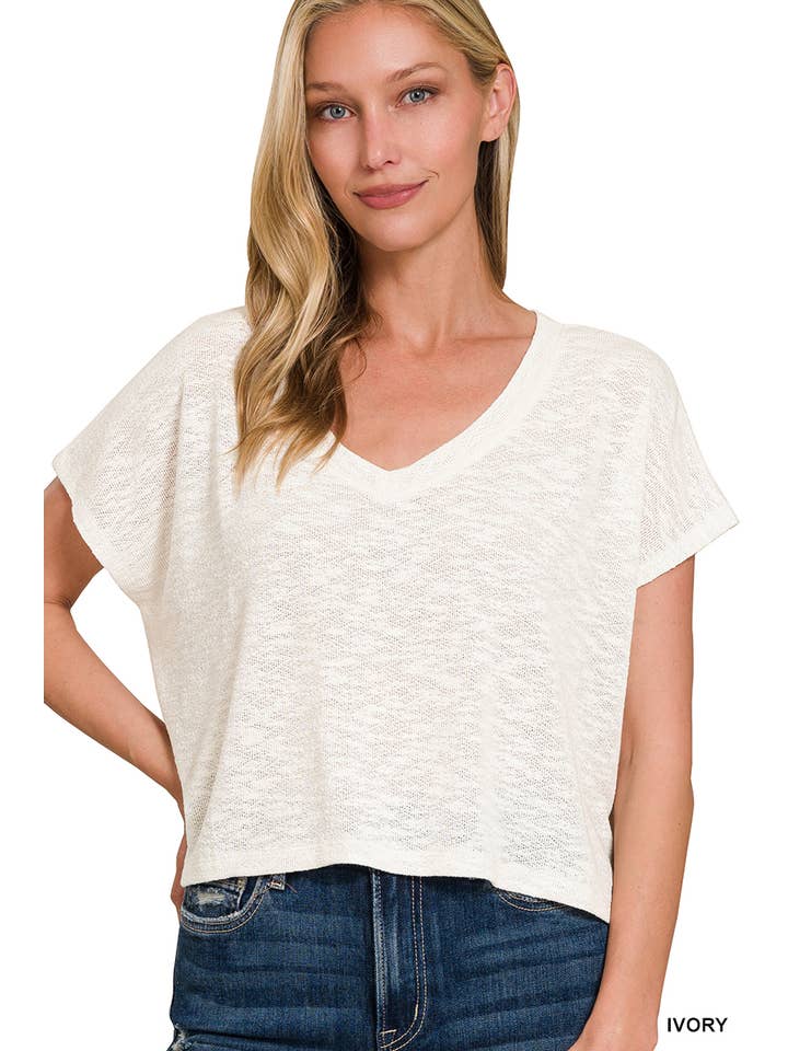 42POPS – wholesale Stickad topp - Dam – ._ Droppad axel Lättvikts Slubtröja3