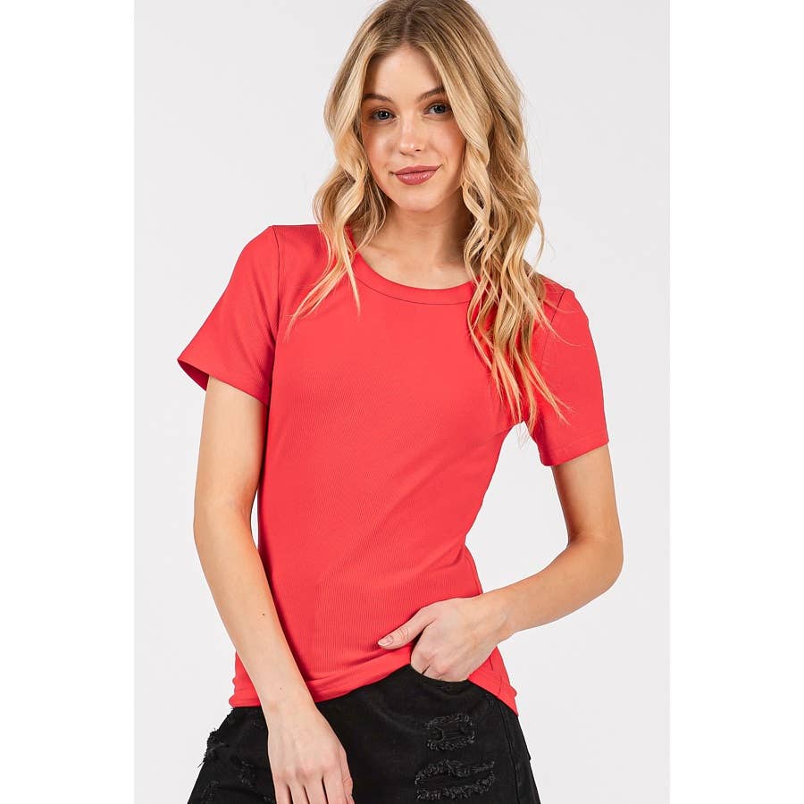 mittoshop – wholesale Knit top – Women's – RIBBED ROUND NECK SHORT SLEEVE BASIC CLASSIC TEE3
