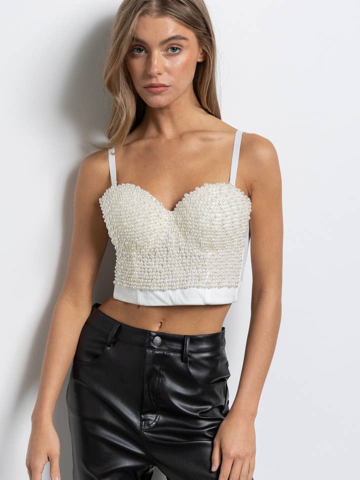 IC2659 Bustiertopp i konstpärla för wholesale av KIWI