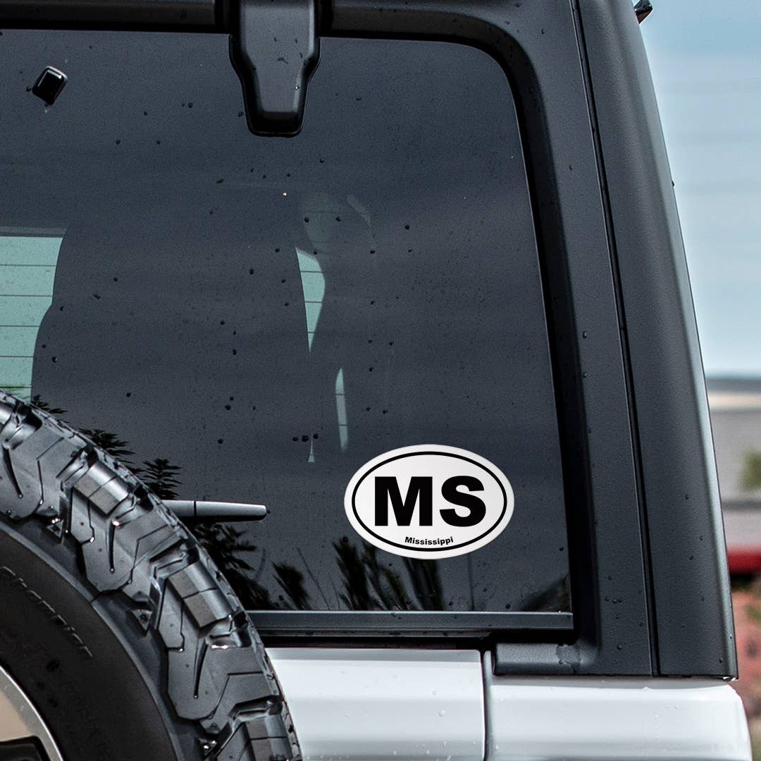 CJ's Sticker Shop – wholesale Klistermärke – Mississippi MS State Oval klistermärke Vinyl Dekal2