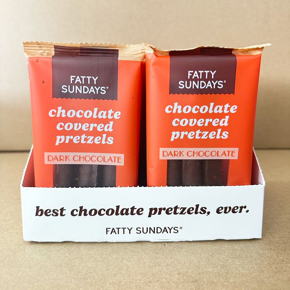 Fatty Sundays - Wholesale Chocolate Covered Sweets - Dark Chocolate Covered Pretzels (3-pack)3
